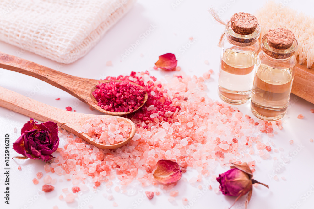 ピンクのバスソルト 入浴剤イメージ Stock Photo Adobe Stock