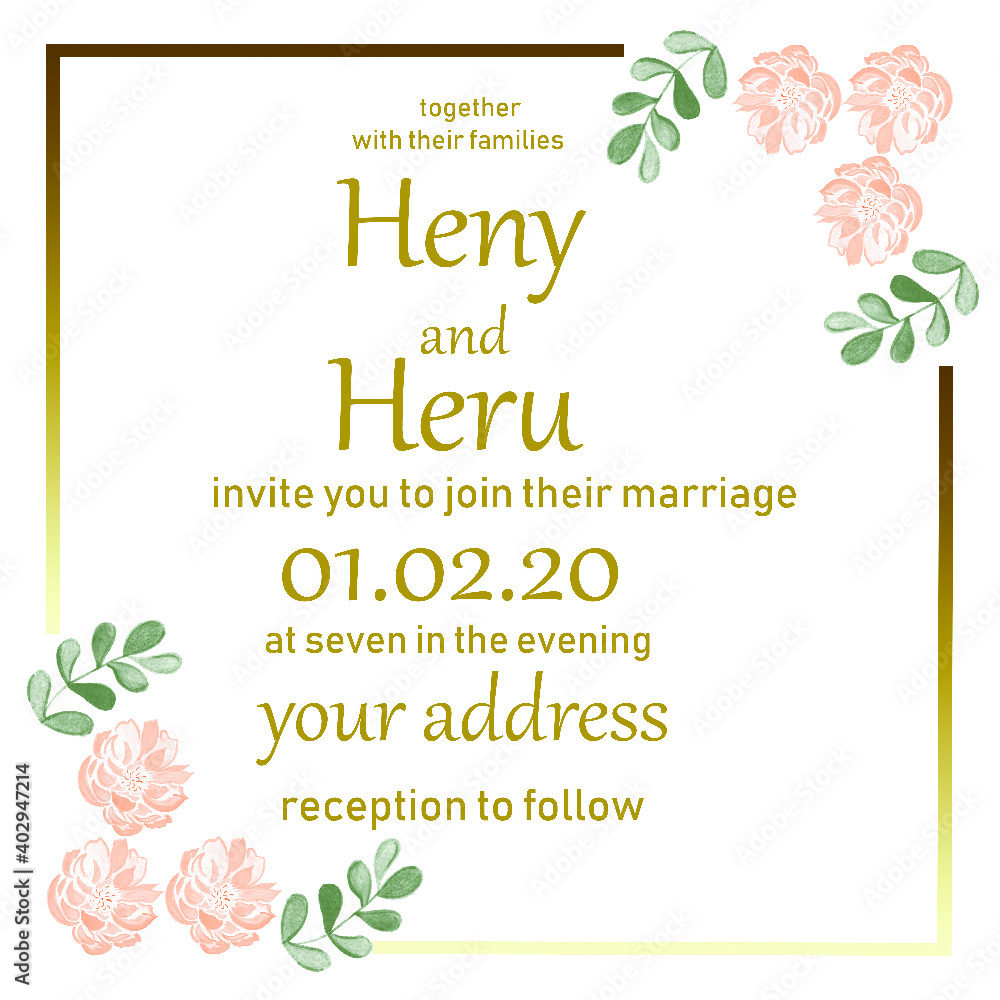 Fototapeta premium abstract background template floral illustration