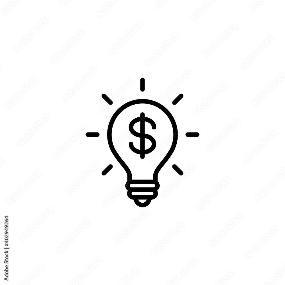 Light bulb with dollar icon vector Light bulb with dollar icon vector