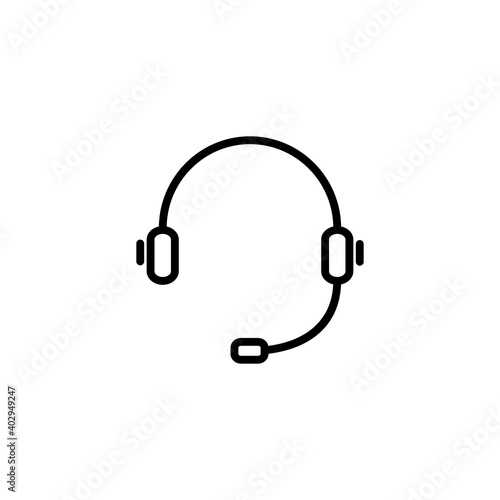 Headphones earphones flat icon vector
