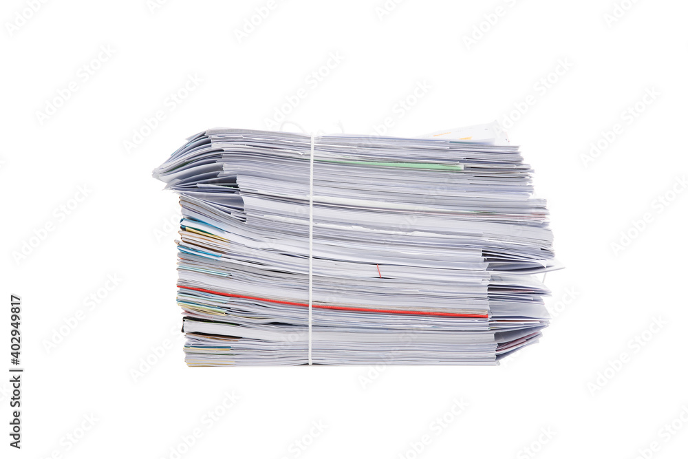 Stack of business papers isolated on white background Stack of business papers isolated on white background