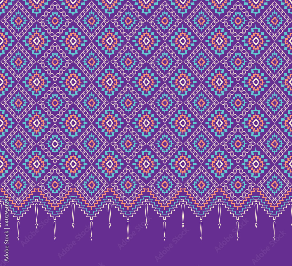 custom made wallpaper toronto digitalEmbroidered ethnic pattern. thai silk and tribal motifs. Striped ornament hand drawn. Vector illustration.
