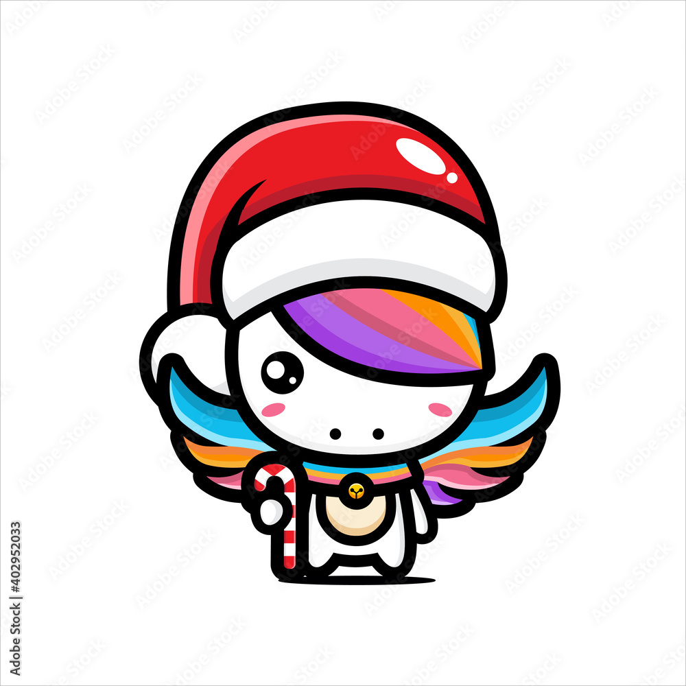design a cute unicorn character wearing a santa costume design a cute unicorn character wearing a santa costume