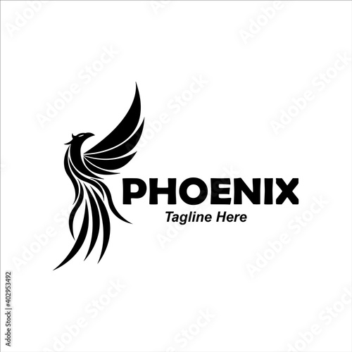 Phoenix logo design template. Vector Illustration