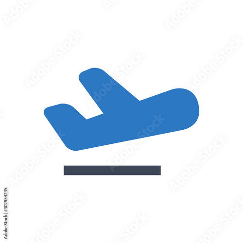 Plane takeoff icon vector graphic illustration