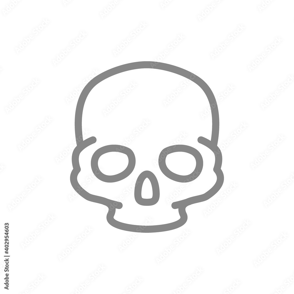 Human skull line icon. Head bone structure symbol Human skull line icon. Head bone structure symbol