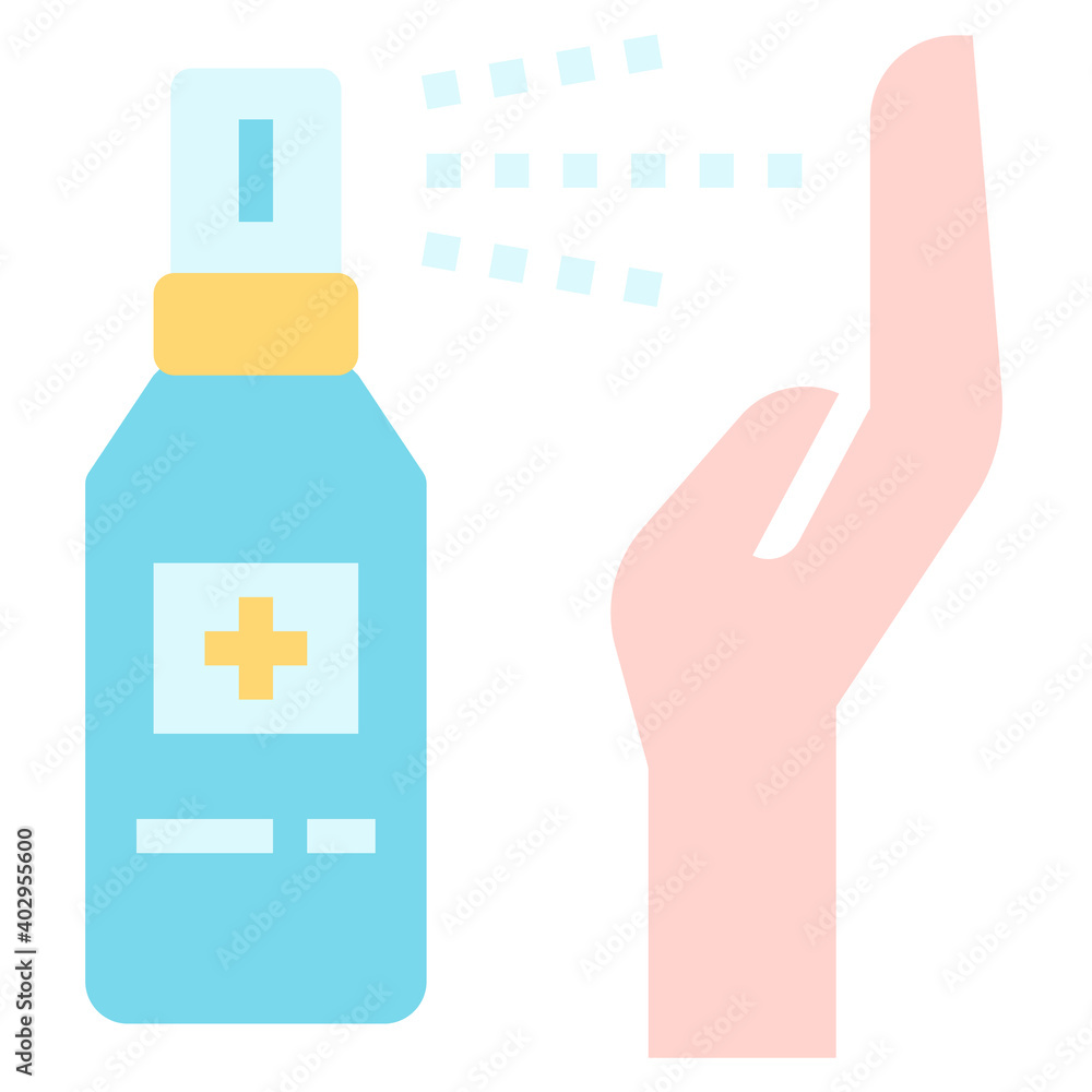 Cleaning spray icon for webpage, application, card, printing, social media, posts etc.