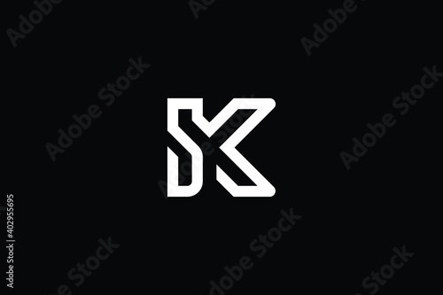 SK logo letter design on luxury background. KS logo monogram initials letter concept. SK icon logo design. KS elegant and Professional letter icon design on black background. K S SK KS