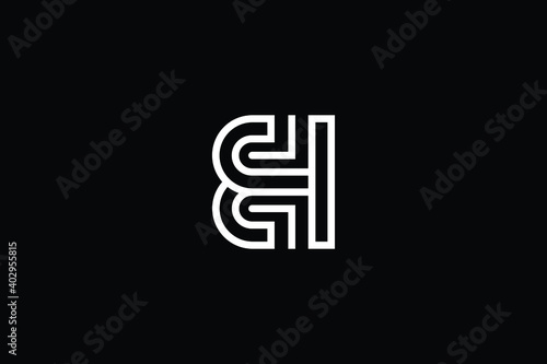 EH logo letter design on luxury background. HE logo monogram initials letter concept. EH icon logo design. HE elegant and Professional letter icon design on black background. H E EH HE