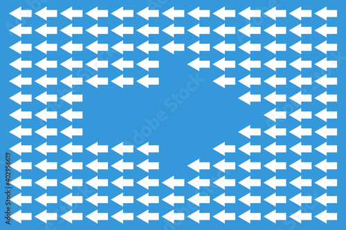 each moving to one side but all moving to other side, business concept