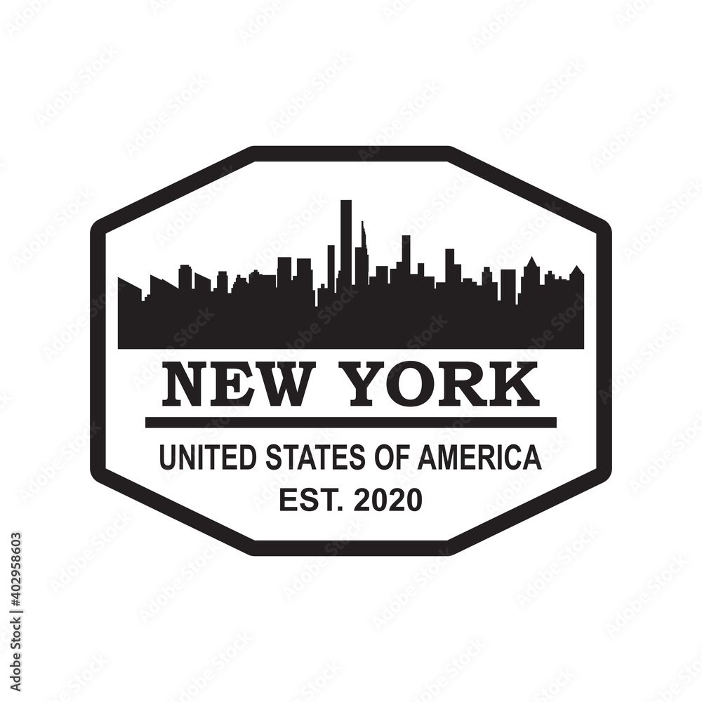 New York Skyline Silhouette Vector , Usa Skyscraper Logo Stock Vector ...