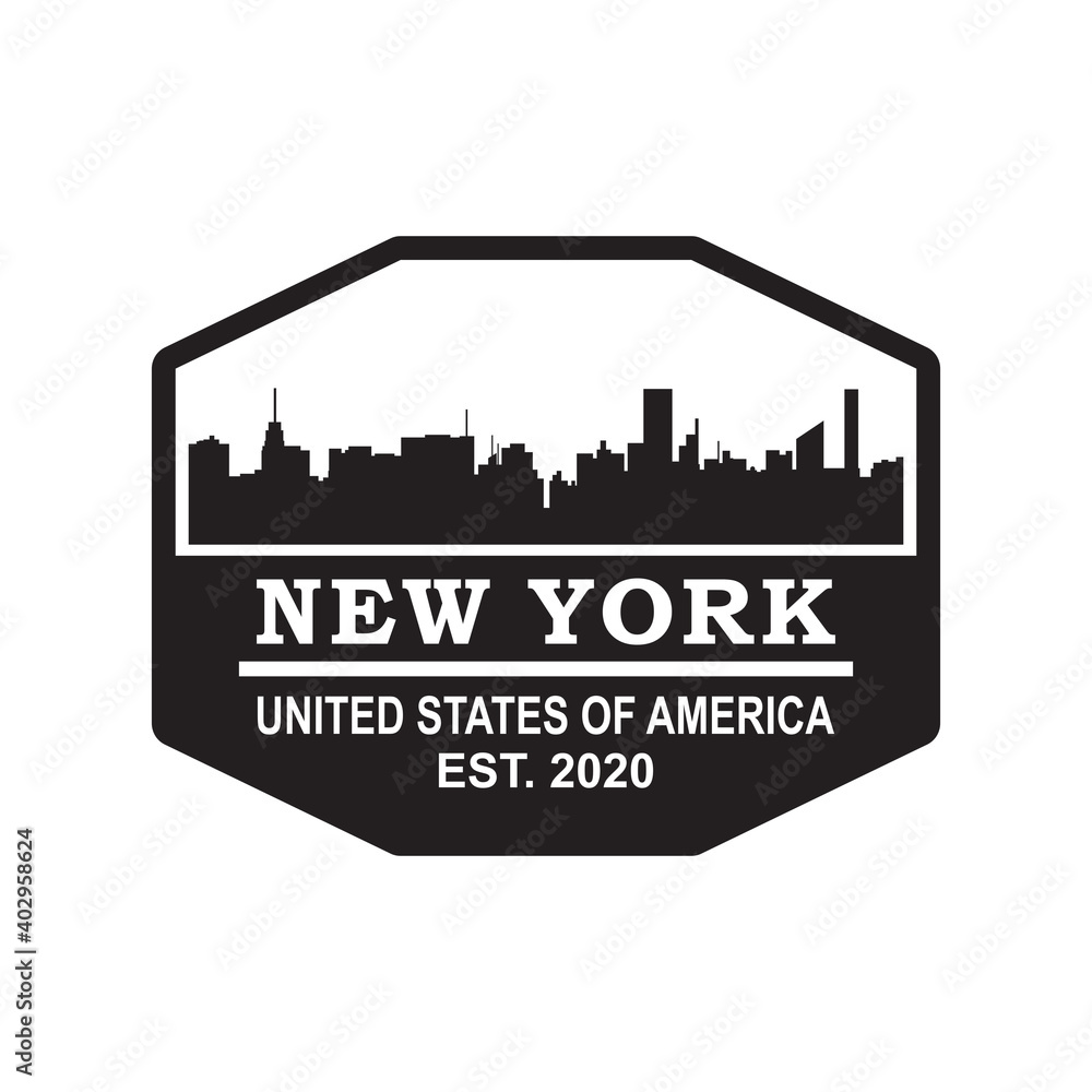New York Skyline Silhouette Vector , Usa Skyscraper Logo New York Skyline Silhouette Vector , Usa Skyscraper Logo