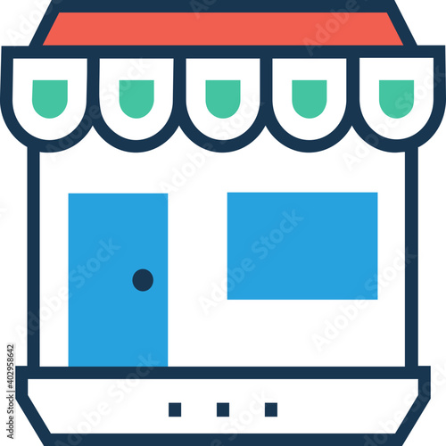 Store Flat and Line Icon
