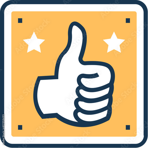 Thumbs Up Flat and Line Icon