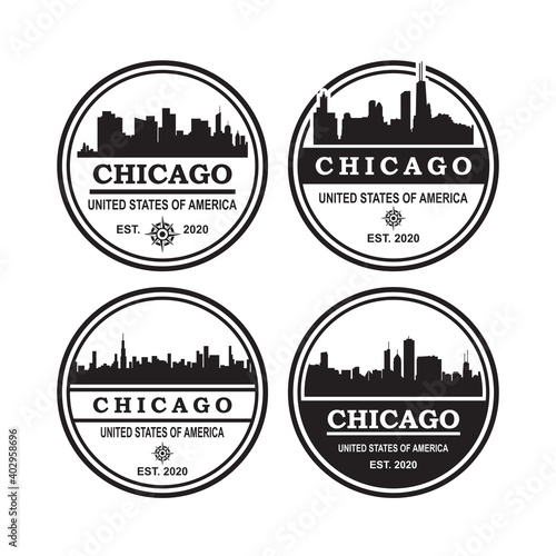 a set of texas skyline silhouette logo