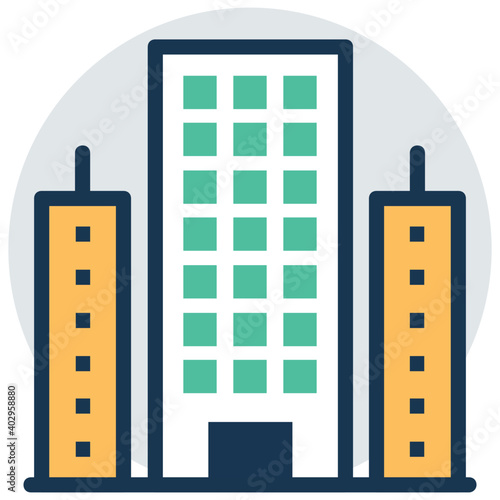 Vector illustration of office building, headquarter design