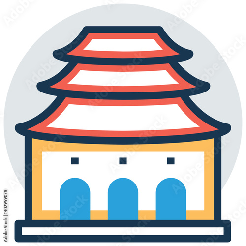 A structure of a religious rituals, Temple Vector Icon