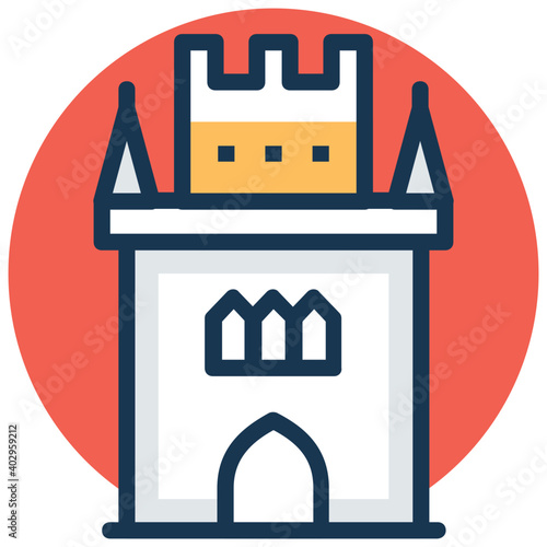 A crowned graphic representing castle, vector illustration of a fortress