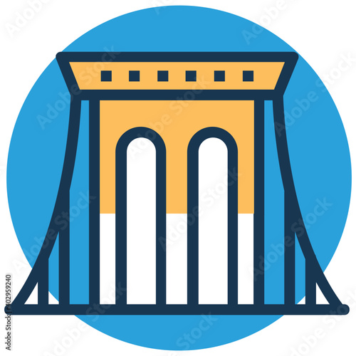 A historic brooklyn bridge vector icon
