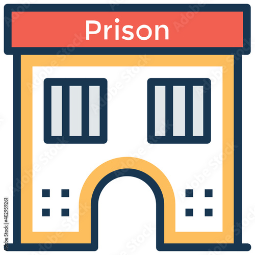 Simple illustration of prison vector icon