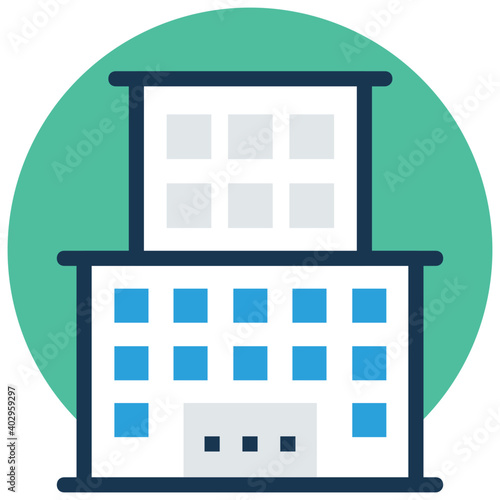 Flats design of retro and modern houses Vector Icon