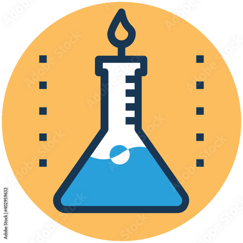 Flat vector illustration of erlenmeyer lamp 