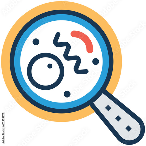 Germs Under Magnifier flat Vector Icon