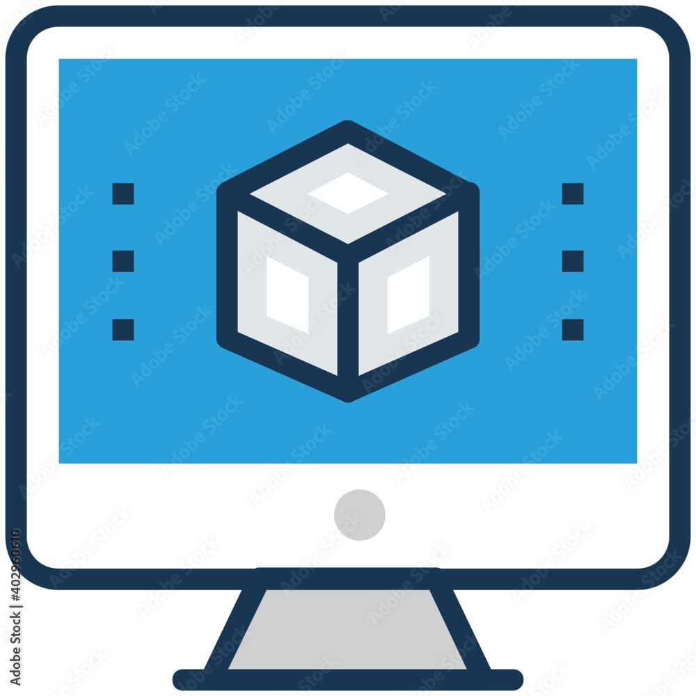 Three dimensional space, computer graphics vector illustration Three dimensional space, computer graphics vector illustration