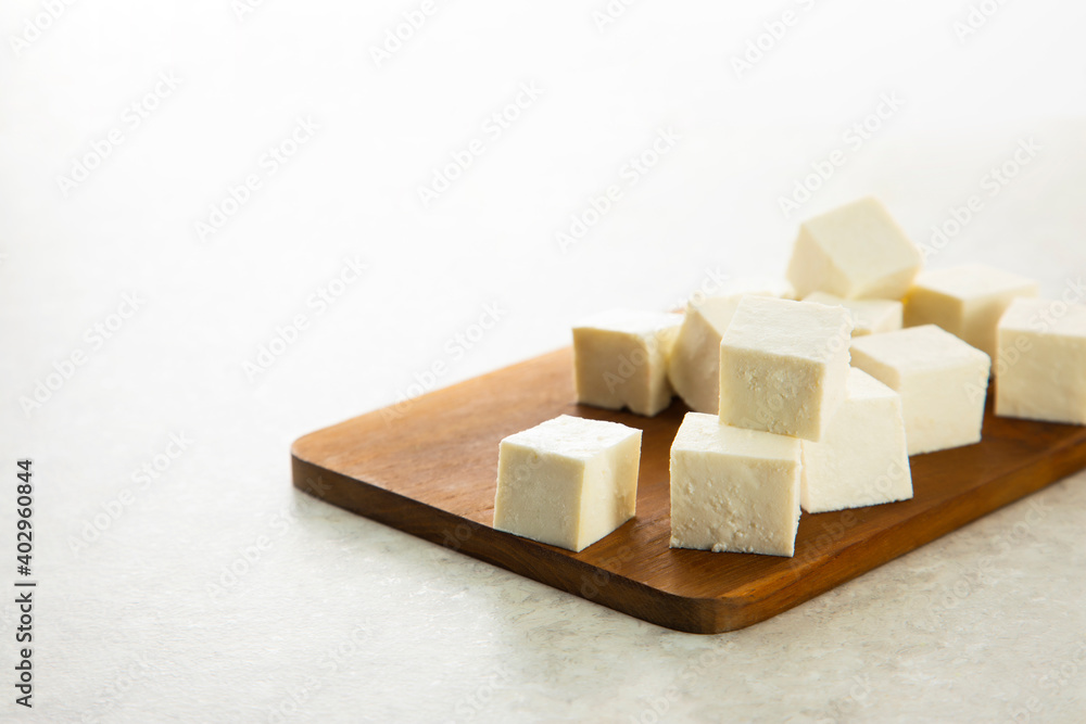 Diced Paneer Or Cottage Cheese Stock Photo 