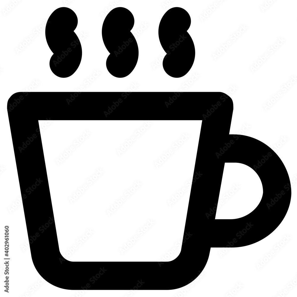 The cup of hot tea bold line vector icon The cup of hot tea bold line vector icon