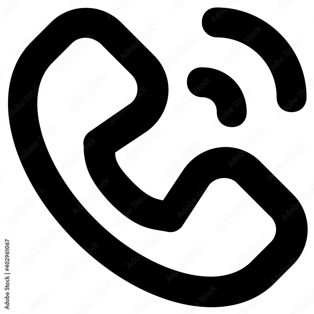 Phone receiver with helpline symbol bold line vector icon Phone receiver with helpline symbol bold line vector icon