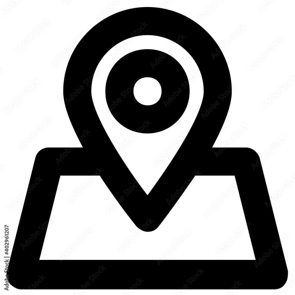 Bold line map location vector icon Bold line map location vector icon