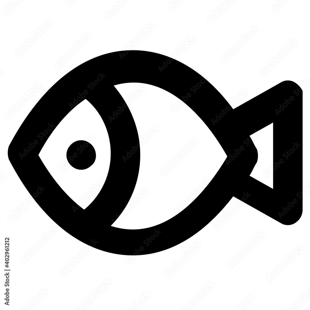 Fish, seafood bold line vector icon Fish, seafood bold line vector icon