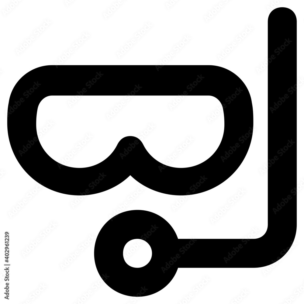 Scuba mask and snorkel flat vector icon Scuba mask and snorkel flat vector icon