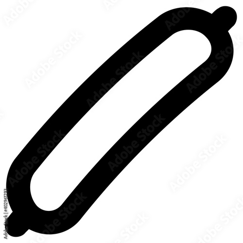 Sausage frankfurter bold line vector illustration