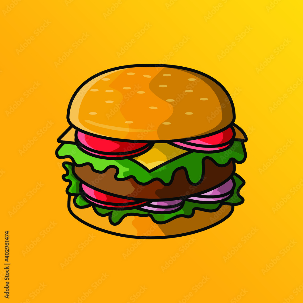 hamburger in flat design hamburger in flat design