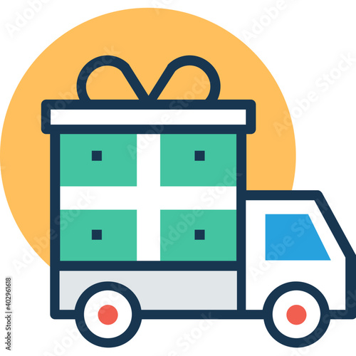 Vector illustration of a gift delivery