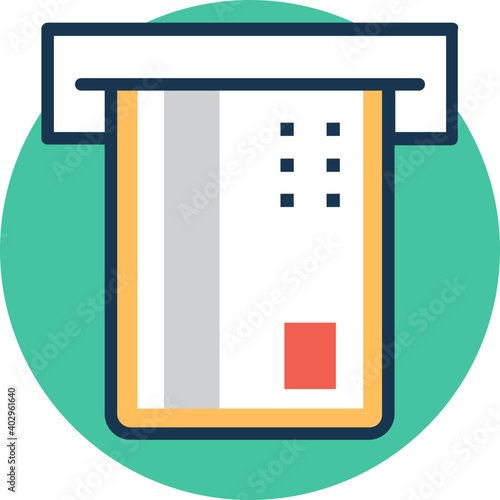 Vector illustration of cash withdrawal from an atm machine