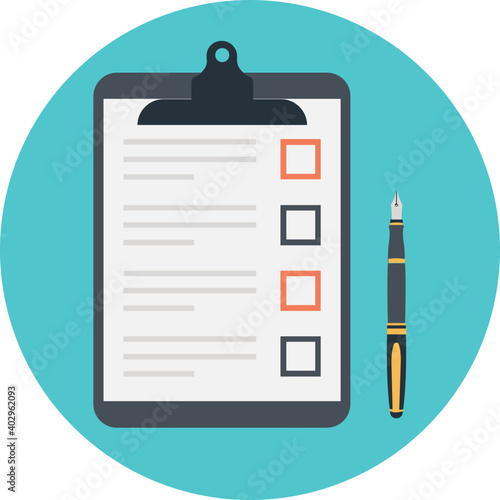 Todo list and planning project with office supplies, clipboard with blank checklist vector illustration 