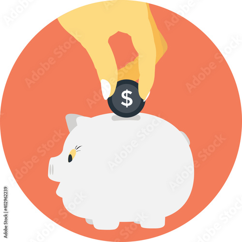 Money saving or funding flat vector icon 