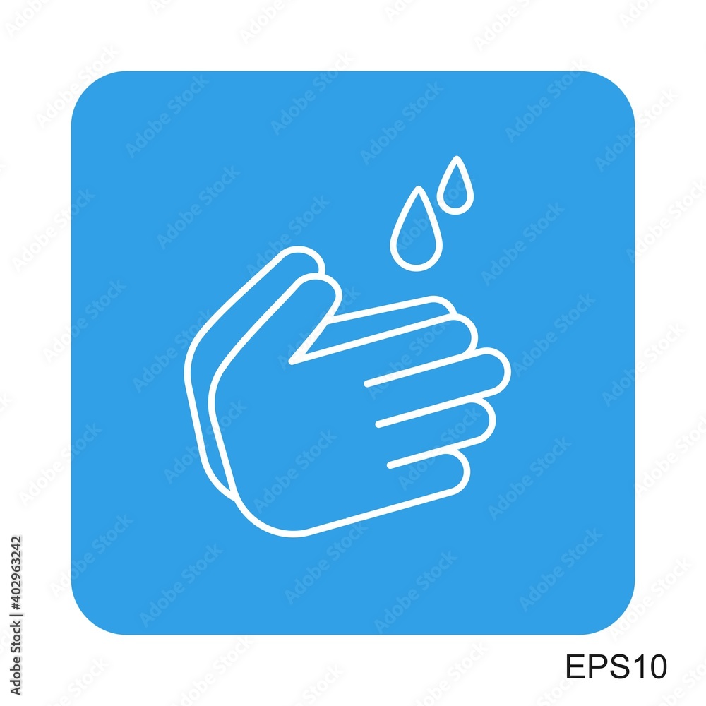Hand wash flat vector icon. Clean hands flat vector icon. Hand wash flat vector icon. Clean hands flat vector icon.