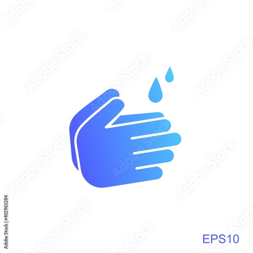 Hand wash flat vector icon. Clean hands flat vector icon.