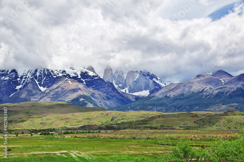 Cerro Paine Grande in Torres del Paine National Park  Patagonia  Chile