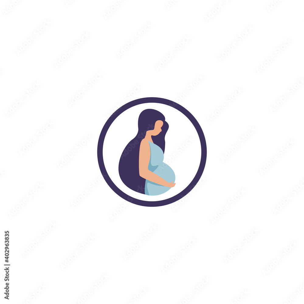 pregnant woman logo modern flat design illustration pregnant woman logo modern flat design illustration