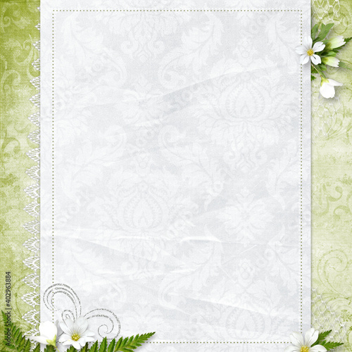 Beautiful wedding, anniversary, holiday background with white flowers