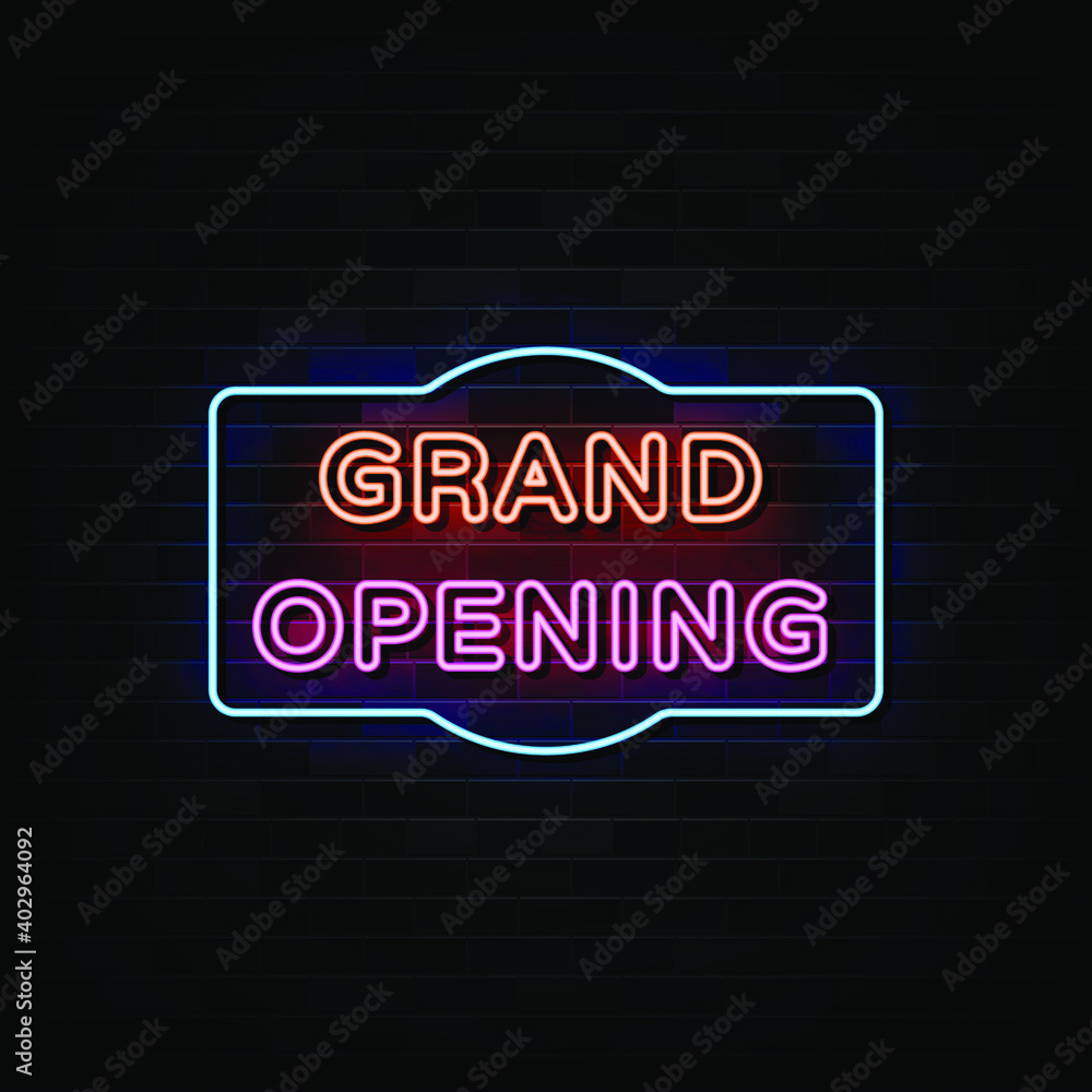 Grand Opening Neon Signs Vector. Design Template Neon Style Grand Opening Neon Signs Vector. Design Template Neon Style
