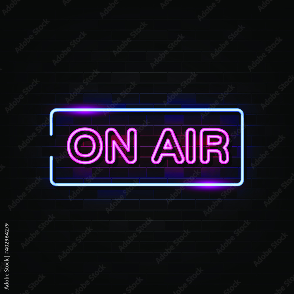 On Air Neon Signs Vector. Design Template Neon Style