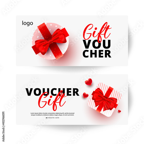 Promotion and shopping voucher gift cards template or background. Design template for advertising, web, social media.