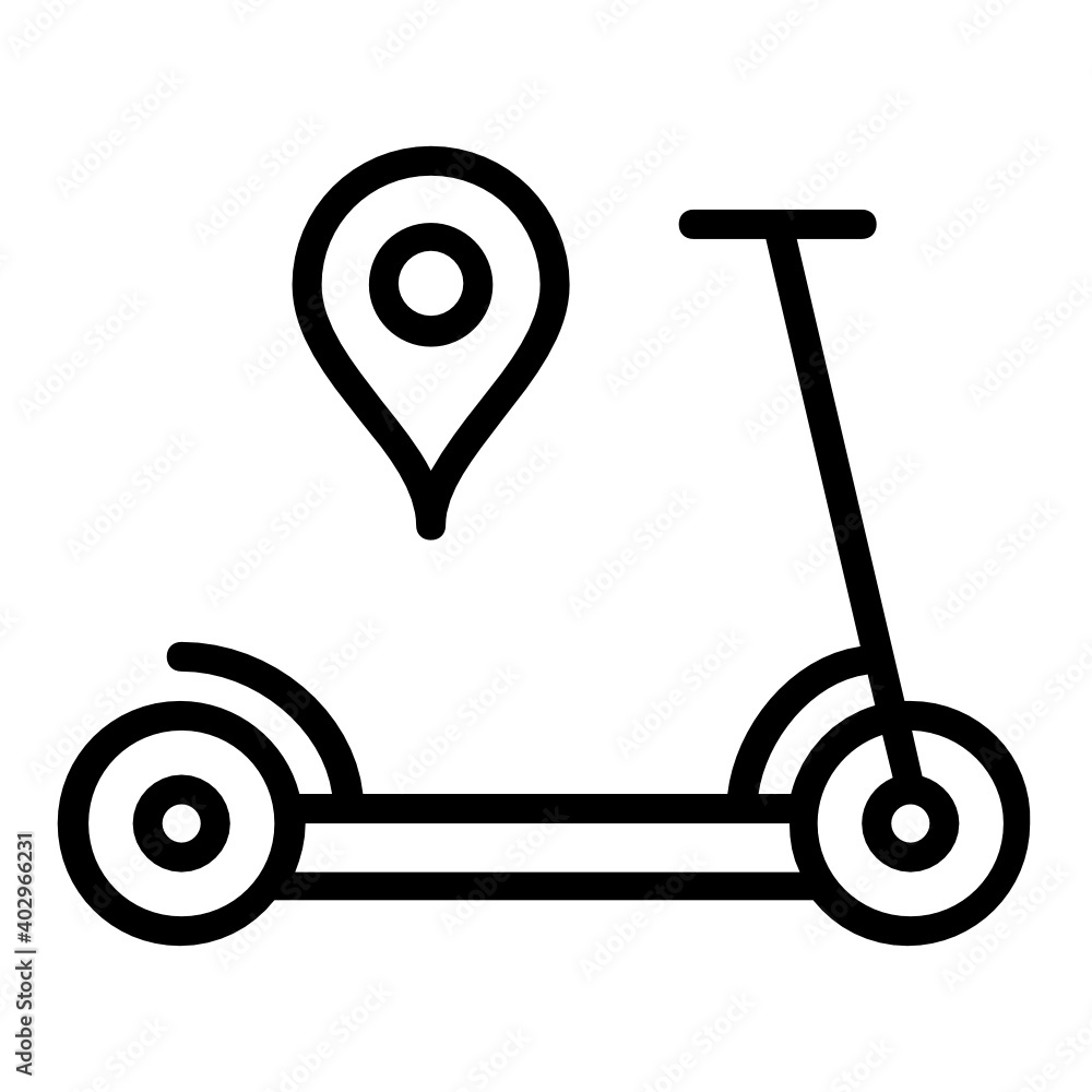 Electric Scooter with GPS Bubble Concept, Kick Start Cycle Route Vector  Icon Design, Green transport Symbol on white background, eco Motorized scooter  Sign, Stock Vector | Adobe Stock