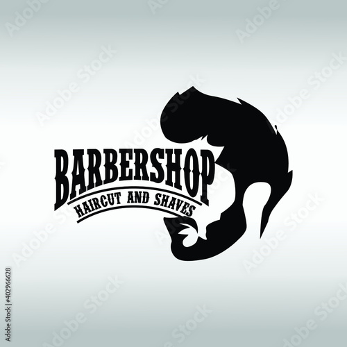 Barber Shop label, banner, logo vector